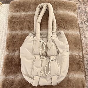 Dagne Dover Puff Drawstring Tote in Moonbeam